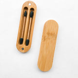 Reusable Plastic Free Bamboo Silicon Q-Tips w/ Bamboo Case